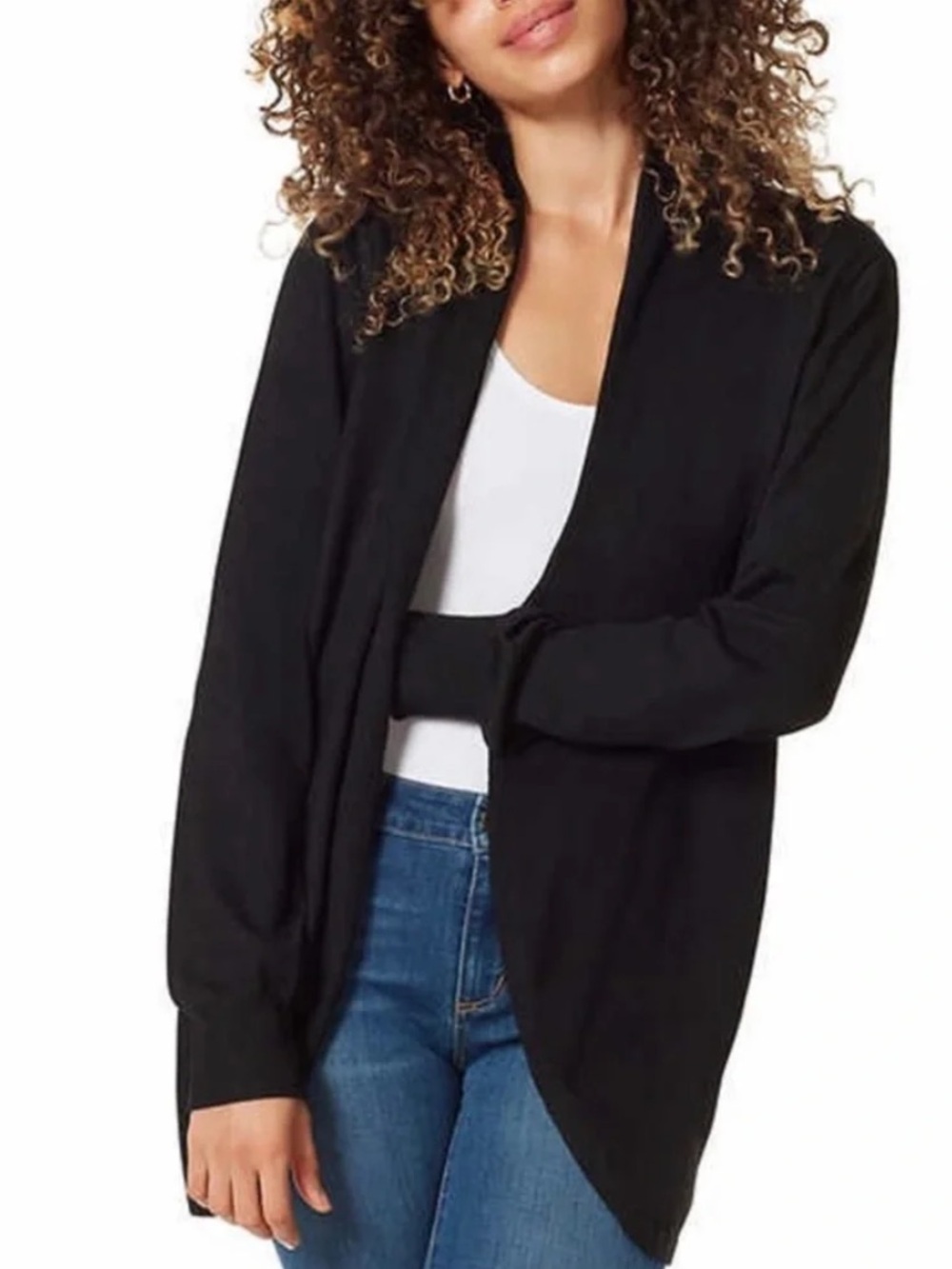 🆕 Ella Moss Black 🖤 Open-Front Draped Cardigan - L